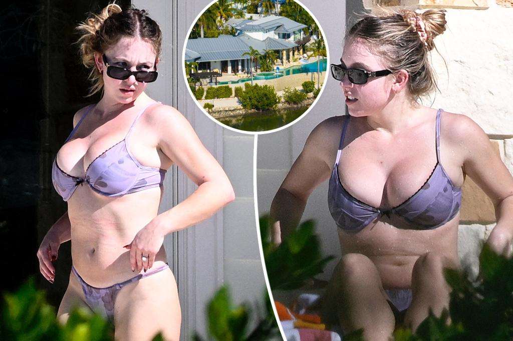 Bikini-clad Sydney Sweeney gets her tan on at $13 million waterfront mansion..!!